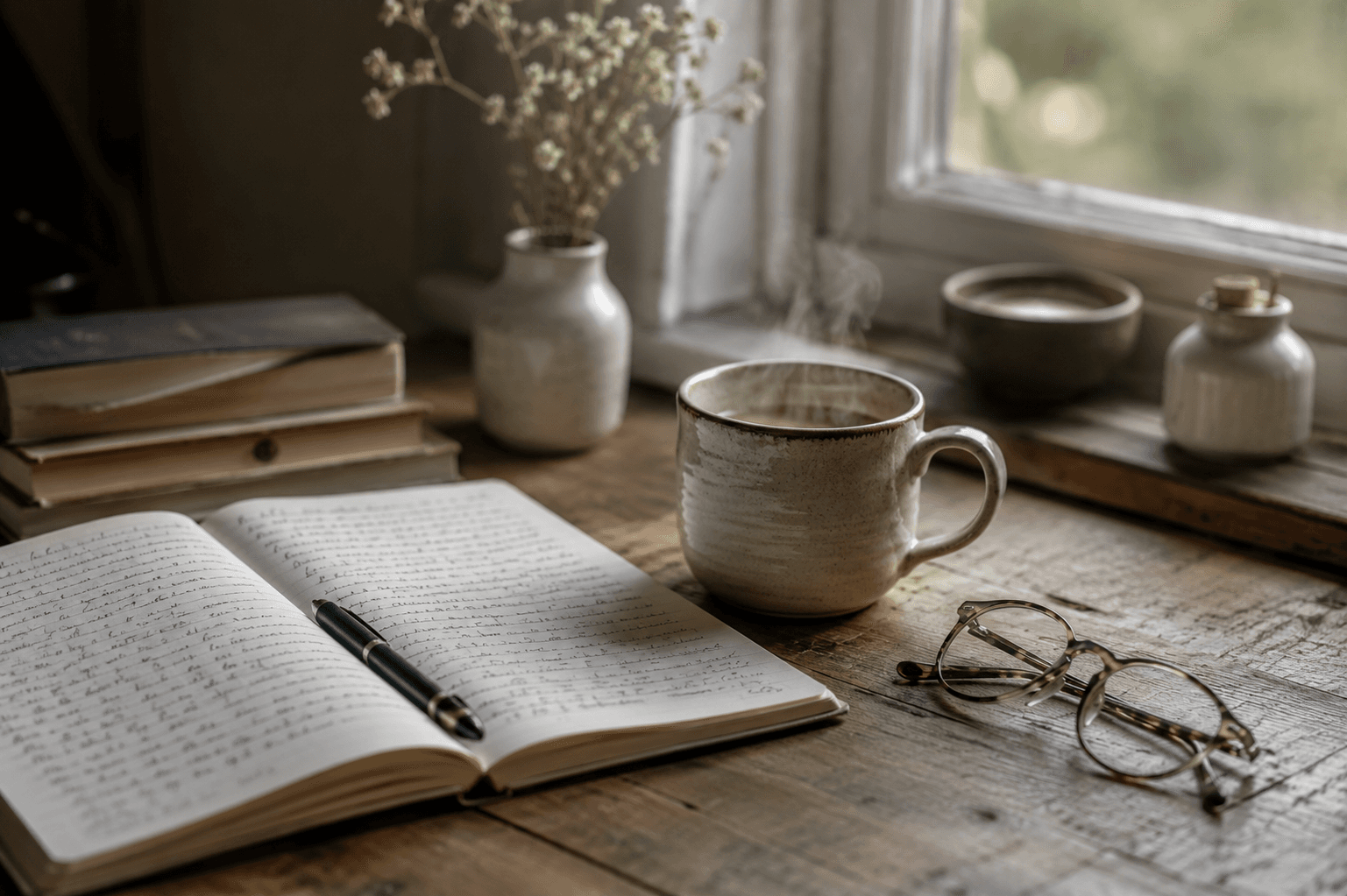 Tea and reading in a calm recovery space